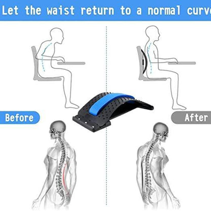 Multi-Level Back Stretcher Posture Magic Back Stretching Massage (Blue)