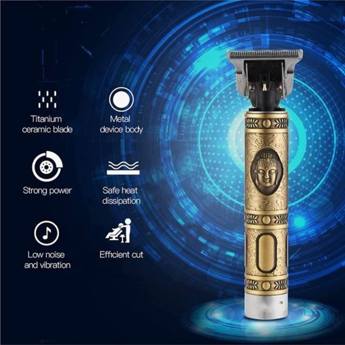 Hair Trimmer For Men Buddha Style Trimmer, Professional Hair Clipper (Golden)