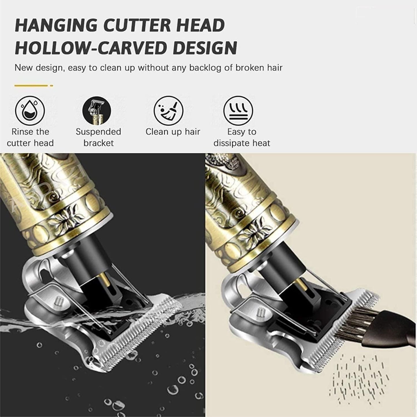 Hair Trimmer For Men Buddha Style Trimmer, Professional Hair Clipper (Golden)